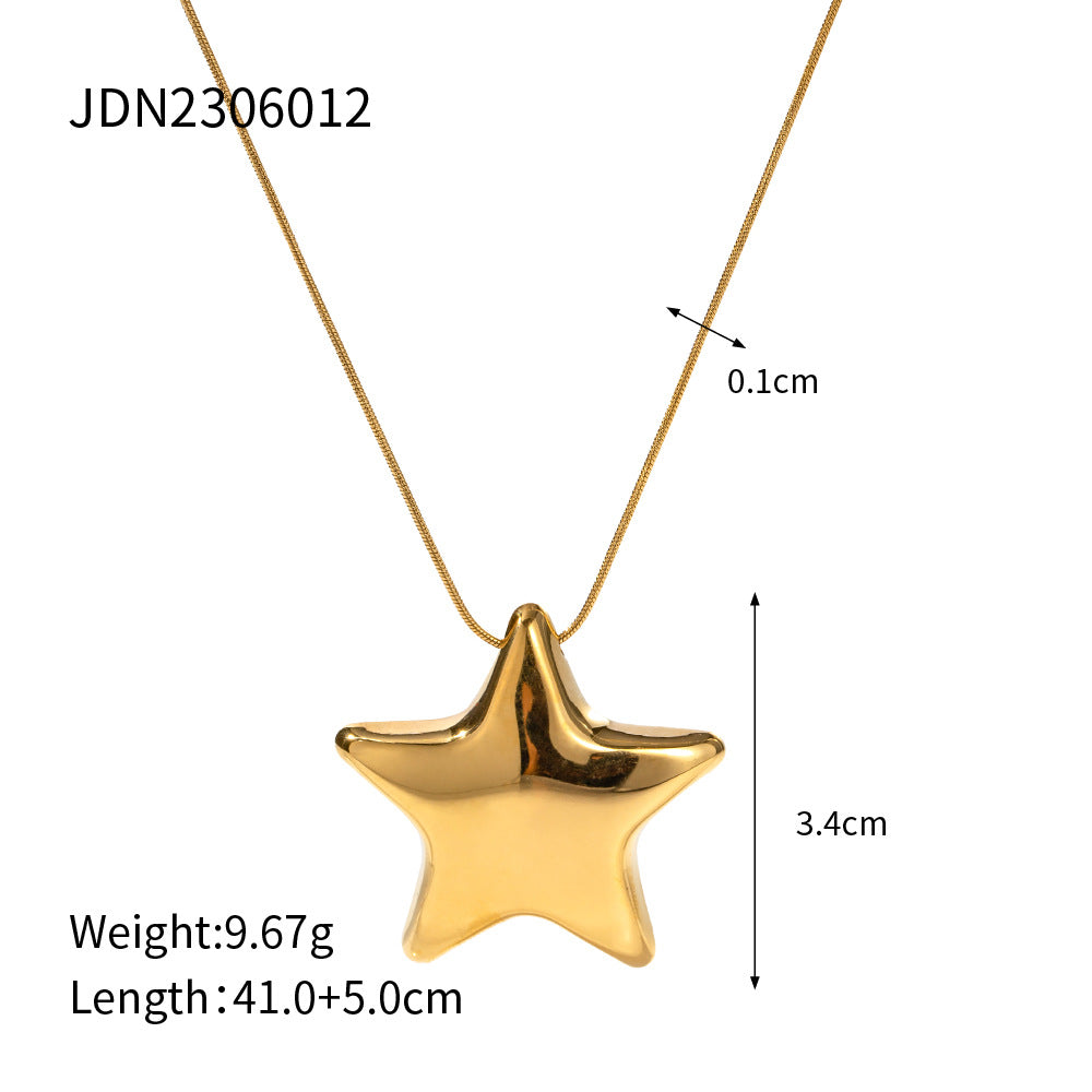 Star Pendant Necklace-Layer for Full Effect -18carat Gold Plating