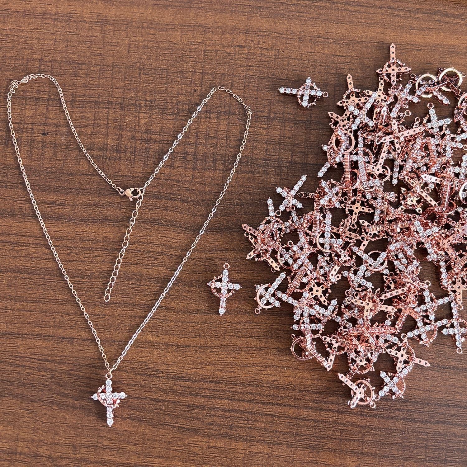 Cross with Crown Necklace