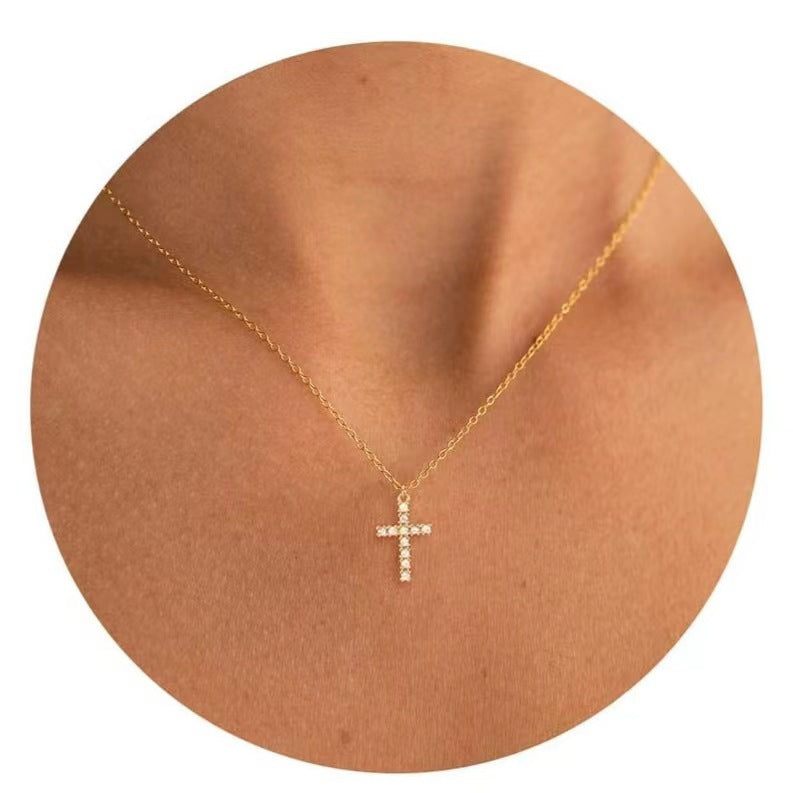 Cross with Crown Necklace